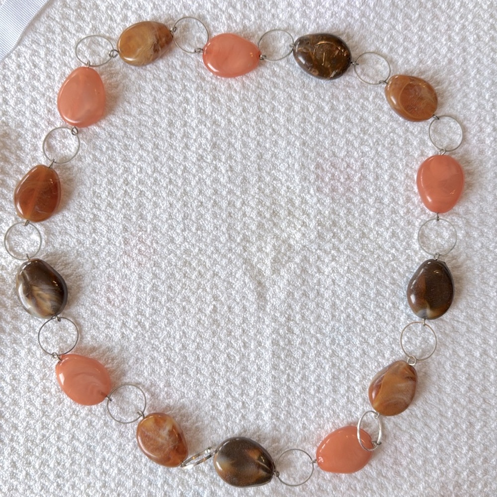 Brown and Peach Fashion Necklace